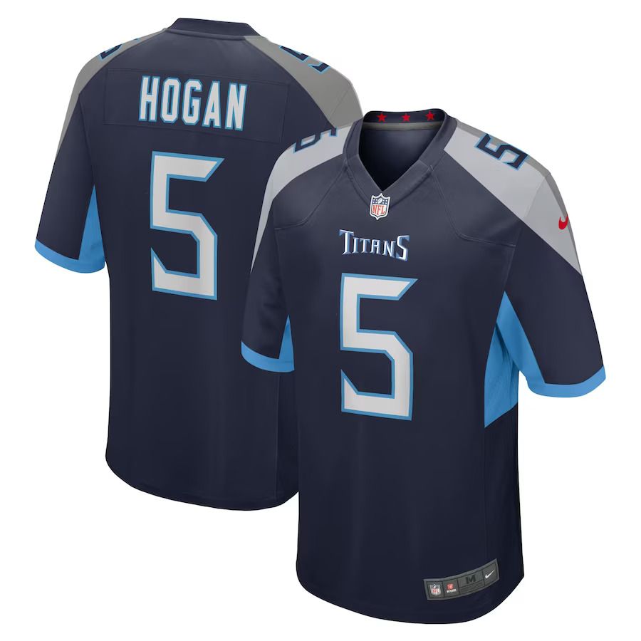 Men Tennessee Titans 5 Kevin Hogan Nike Navy Home Game Player NFL Jersey